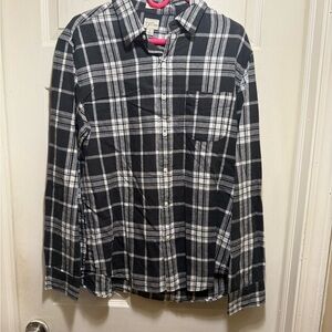 J. Crew Black and White Checkered Button Down Shirt